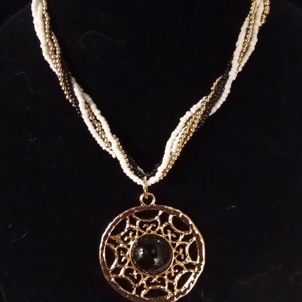 Nwt A & I Goldtone Beaded Chain Necklace